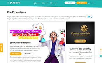Playzee casino welcome bonus